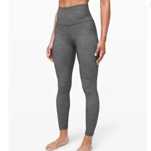 Lululemon Align Pant II 25” Yoga Mini Heathered Herringbone White Black Size 6